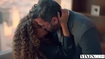 Petite Vixen Cecilia Lion Entices Her Playboy Employer With Sensual Ball-Licking And Riding Skills