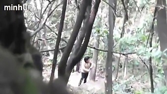 Japanese Old Man Has Sex With A Prostitute In The Woods