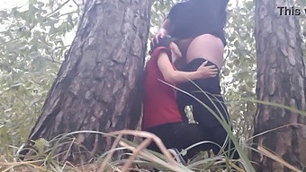 Lesbian Girls Enjoy Outdoor Sex In The Rain