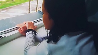 Sexy Girl Gets Her Face Covered In Cum While Being Fucked By The Window