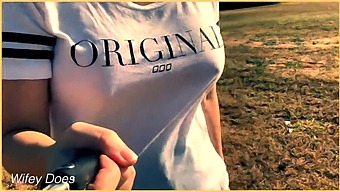 Spouses Strolls Around Golf Course Without A Bra