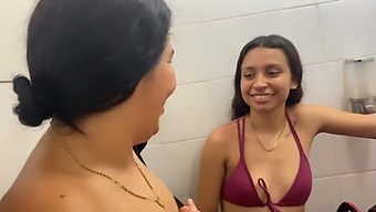Two Girls Engage In Lesbian Kissing And Pussy Licking Before Heading To The Swimming Pool